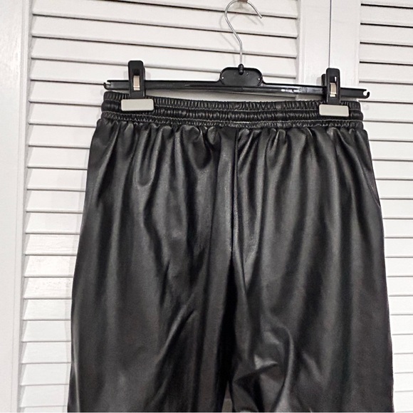 NWOT Vegan Leather Cargo Joggers - Picture 9 of 12